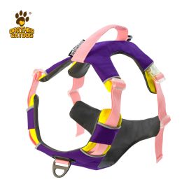 Dog Night Reflective Training Vest Chest Strap (Option: Grape Purple-XL)