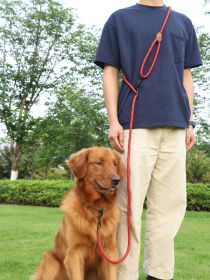 Pet Multifunctional Adjustable Reflective Hand Holding Rope (Option: Red-XL)