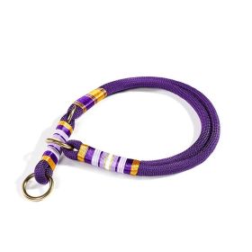 Dog Hand Holding Rope Anti Breaking Loose Collar (Option: Collar Purple-L)